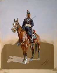 ジャンダルム、1889年（WC、インク、ガッシュ、紙）